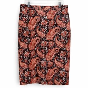 Talbots Paisley Mini Pencil Skirt Multicolor Stretch Sz 16